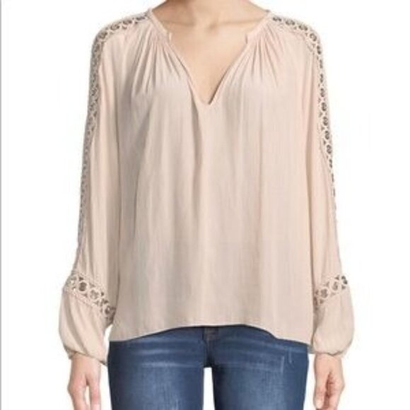Ramy Brook New York Sera Grommet Sleeve Top Womens Small Dusty Rose Pink Blush - Picture 1 of 12